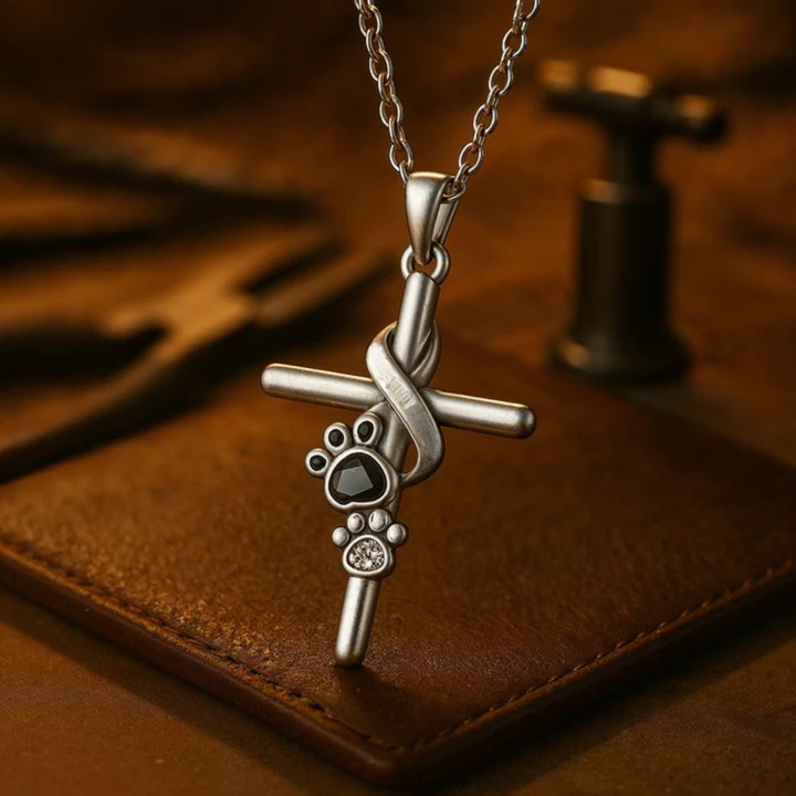 Selina™ | Paw Cross Pendant Necklace