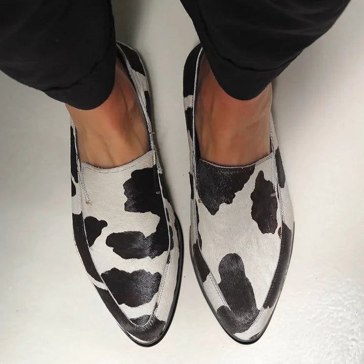 Brielle™ | Cow Print Slip-Ons