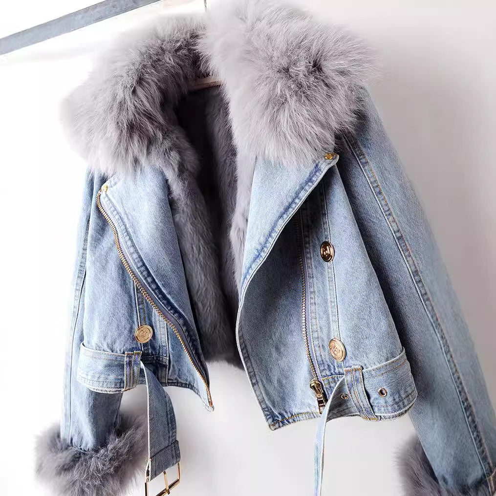 Riley™ | Luxe Fur-Lined Denim Coat
