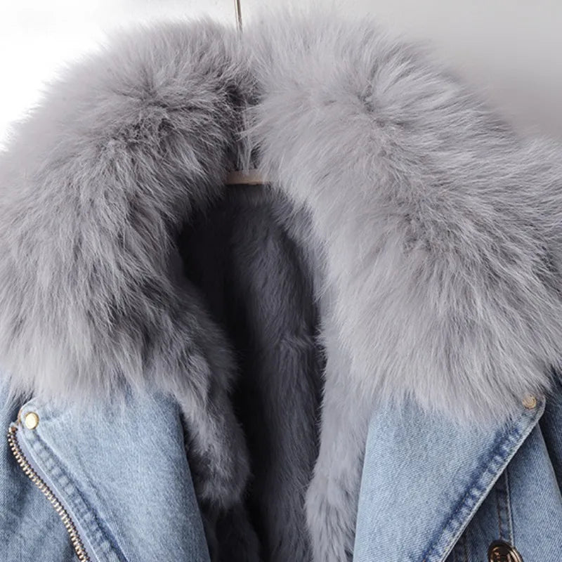 Riley™ | Luxe Fur-Lined Denim Coat