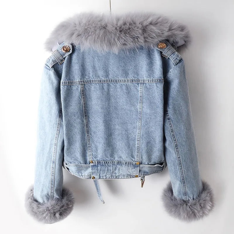 Riley™ | Luxe Fur-Lined Denim Coat