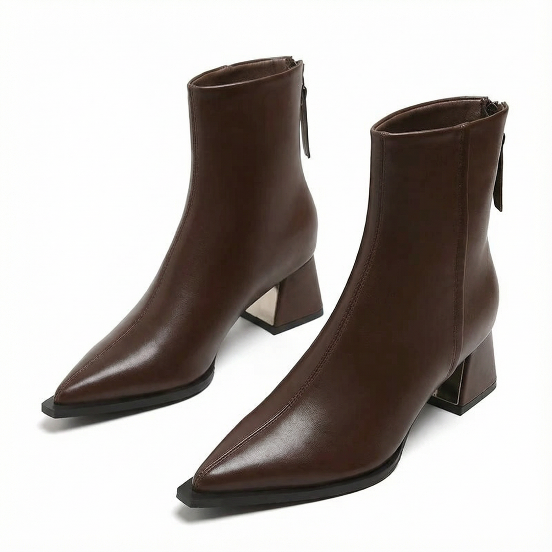 Mary™ | Sleek Pointed-Toe Mid-Heel Boots