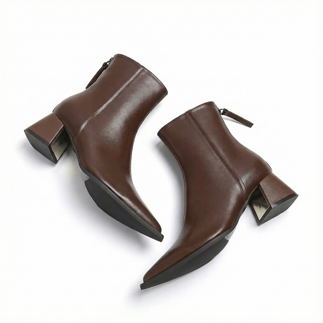Mary™ | Sleek Pointed-Toe Mid-Heel Boots