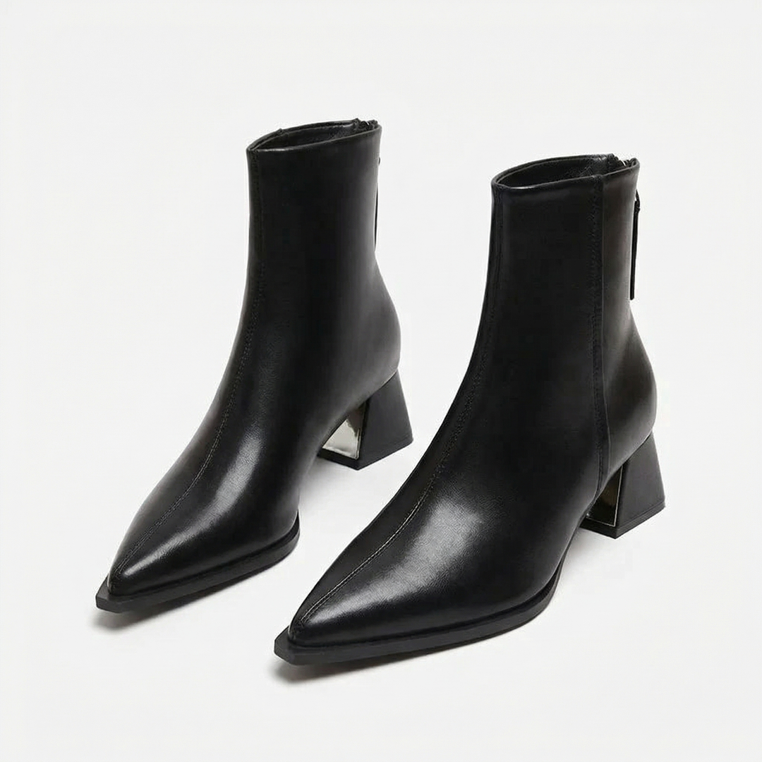 Mary™ | Sleek Pointed-Toe Mid-Heel Boots