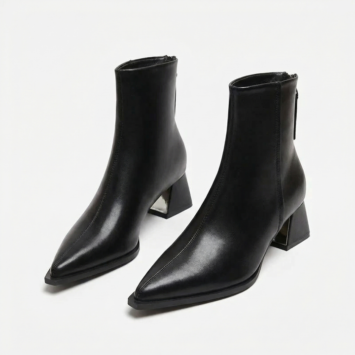 Mary™ | Sleek Pointed-Toe Mid-Heel Boots
